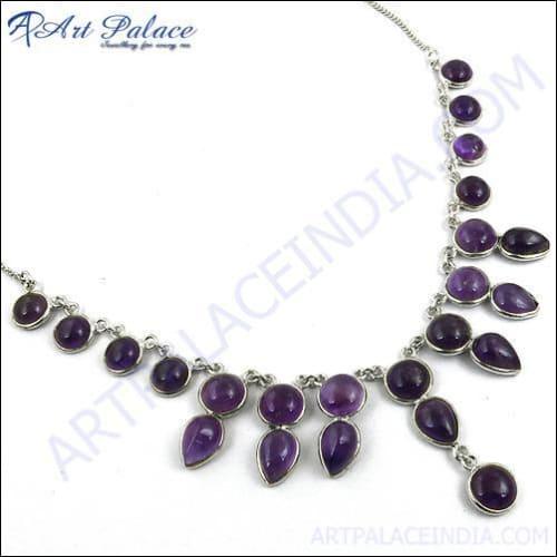  Amethyst Silver Necklace 925 Silver Necklace Stunning Gemstone Necklace