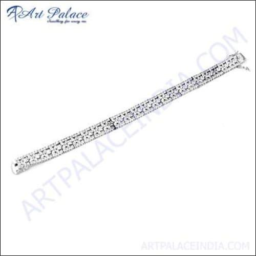 Antique Style Cubic Zirconia Gemstone Silver Bracelet Newly Cz Bracelet Stunning Cz Bracelet