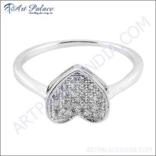 Antique Style Cubic Zirconia Silver Ring