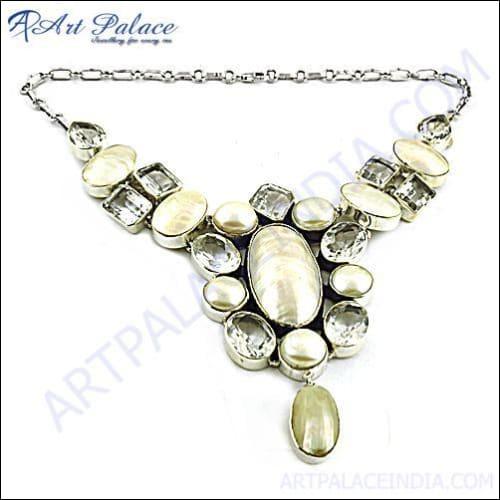 Antique Style Plain Silver Necklace