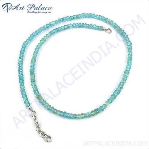 Aquamarine Pearl Silver Necklaces Blue Beaded Necklace Trendy Beaded Necklace