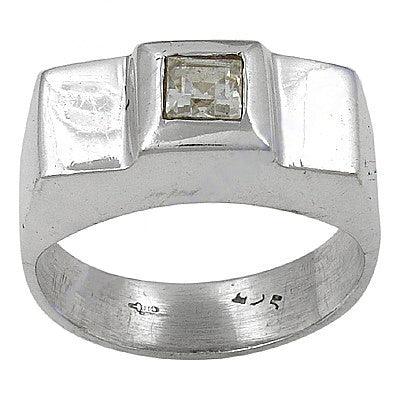 Artisan Cubic Zircon Gemstone 925 Silver Ring Square Cz Rings Simple Cz Rings