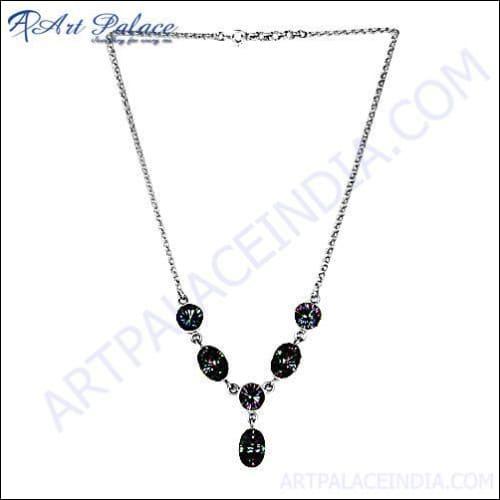 Attractive Designer Mycitc Quartz Silver Necklace