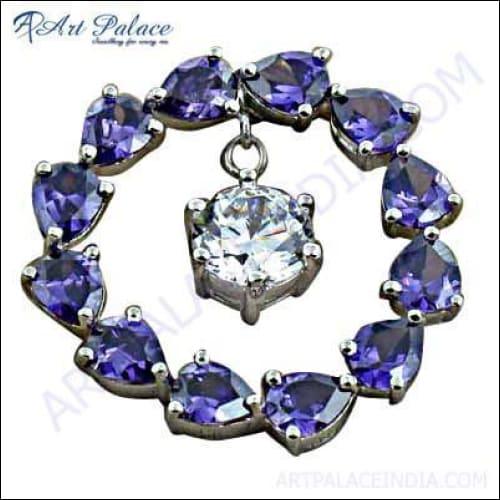 Attrective Multi Amethyst Gemstone Silver Pendants Jewelry For PArty