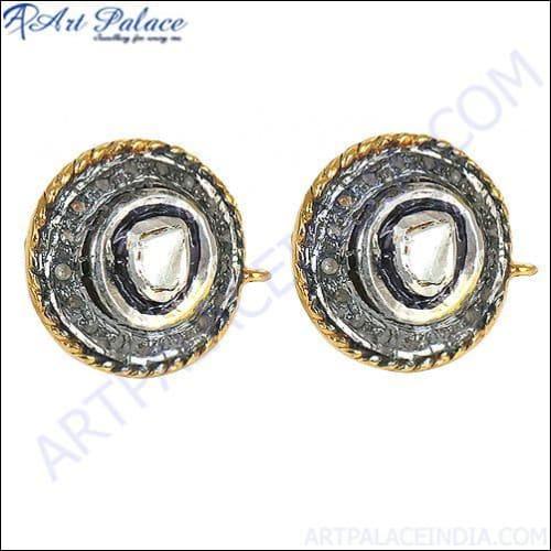 BEAUTIFUL ANTIQUE STYLE DIAMOND VICTORIAN EARRING