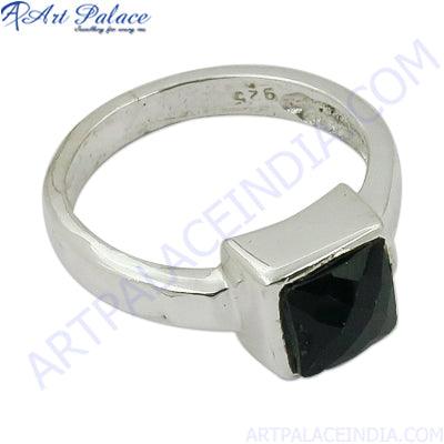 Beautiful Black Onyx 925 Silver Gemstone Ring Square Shape Rings Gemstone Rings