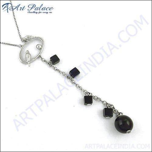 Beautiful Black Onyx 925 Silver Necklace