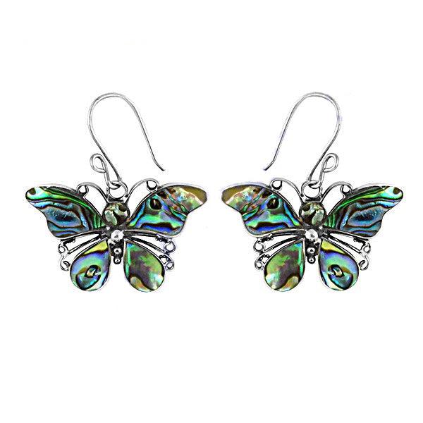 Beautiful Butterfly Style Mabe Pearl Gemstone Silver Earrings Butterfly Earring Artisan Earring