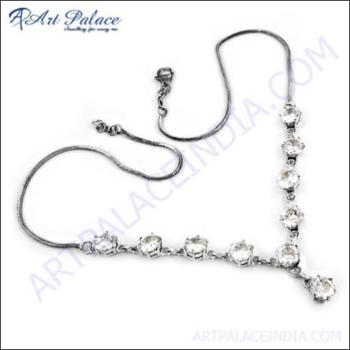 Beautiful Cubic Zirconia Gemstone 925 Silver Necklace Gorgeous Cz Necklace Stunning Cz Necklace