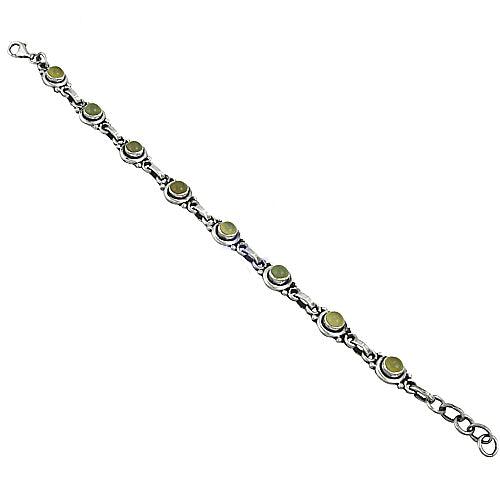Beautiful Design Apatite Gemstone 925 Sterling Silver Jewelry Precious Gemstone Bracelet Chalcedony Bracelet