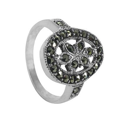 Beautiful Marcasite Gemstone 925 Silver Ring Semi-Precious Certified Marcasite Gemstone Ring at Wholesale Adorable Rings