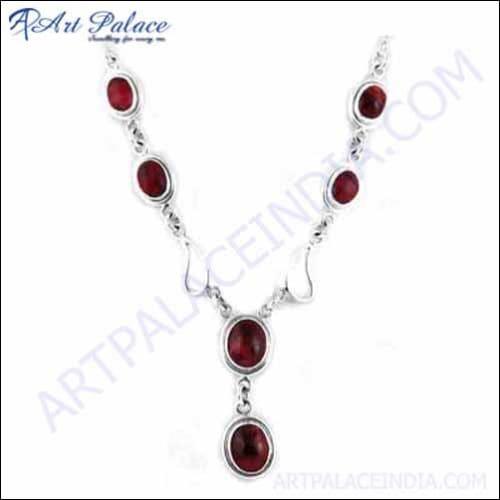 Beautiful Rhodolite Silver Necklace