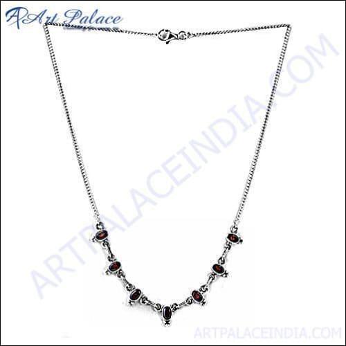 Beautiful Square Garnet Necklace