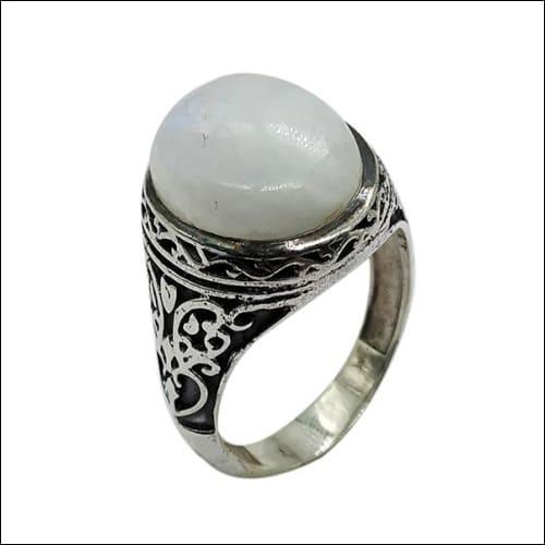 Beautiful White Onyx Gemstone Ring Spectacular Ring Artisanal Rings White Onyx Rings