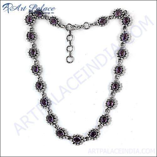 Best African Amethyst Silver Necklace