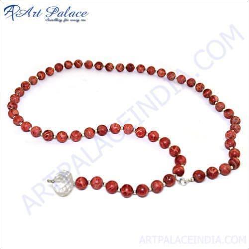 Best Coral & Crystal Silver Necklace