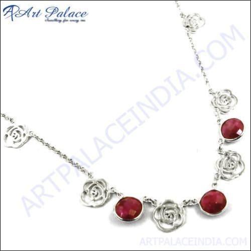 Best Dyed Ruby Silver Necklace