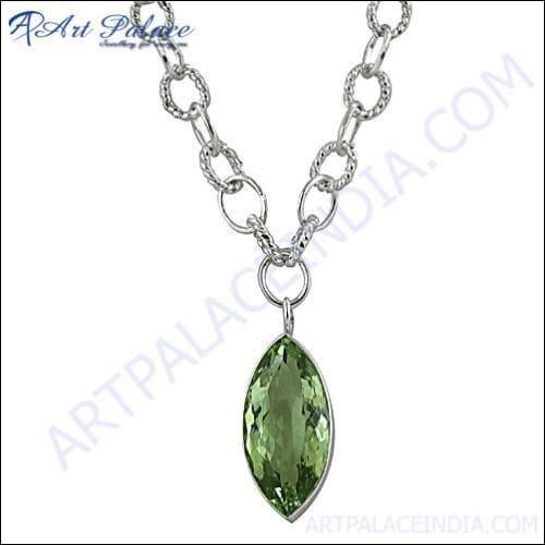 Best Green Amethyst Silver Necklace