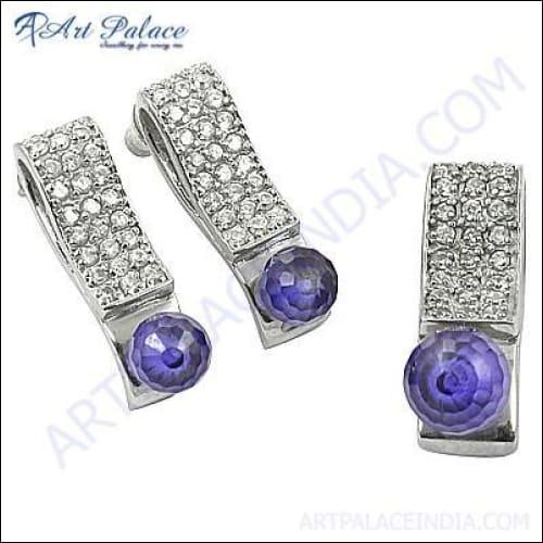 Best Jewelry Supply Amethyst Gemstone Silver Pendant Set