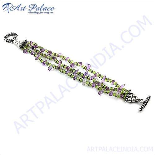 Best Quality Gemstone Silver Bracelet Comfortable Beaded Bracelet Gorgeous Beaded Bracelet