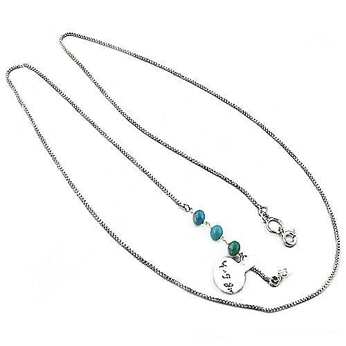 Best Quality Turquoise Beaded Silver Necklace, 925 Sterling Silver Jewelry Turquoise Beaded Necklace Chunky Necklace