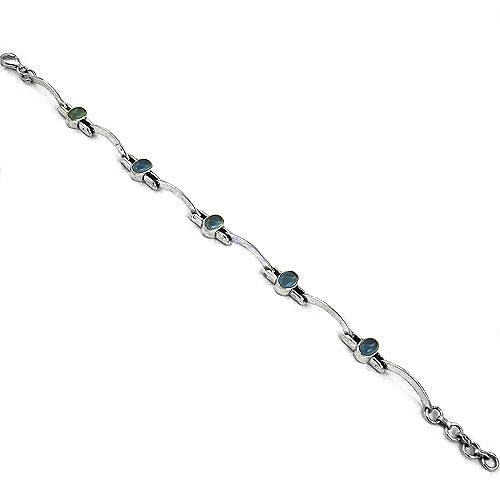 Best Selling Chalcedony Stone 925 Silver Bracelet Glamour Bracelet Faceted Bracelet