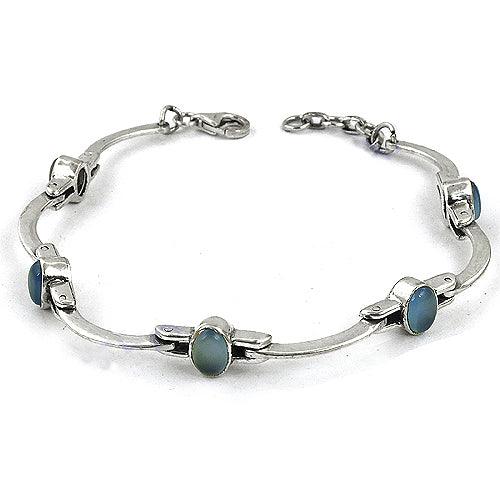 Best Selling Chalcedony Stone 925 Silver Bracelet Glamour Bracelet Faceted Bracelet