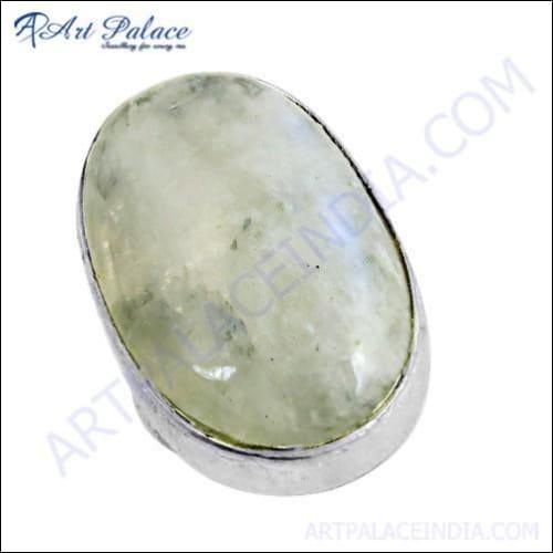 Big & Bold Rainbow Moonstone Silver Ring