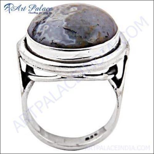 Big Astrophyllite New Gemstone Sterling Silver Ring