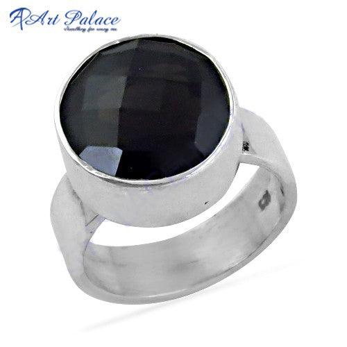 Black Onyx Gemstone 925 Sterling Silver Rings Jewelry Black Onyx Cut Stone Rings Excellent Rings