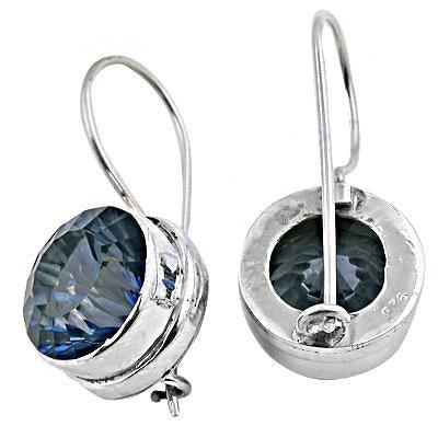 Blue Zircon Gemstone 925 Silver Earring Glittering Earring Handmade Earring