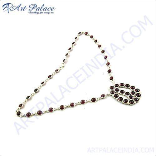 Bold & Beautiful Garnet Gemstone Silver Necklace