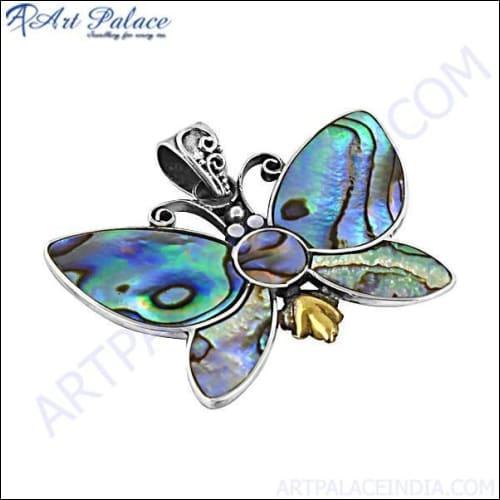 Butterfly Silver Pendant in Inlay Adorable Inlay Pendant Inlay Pendant