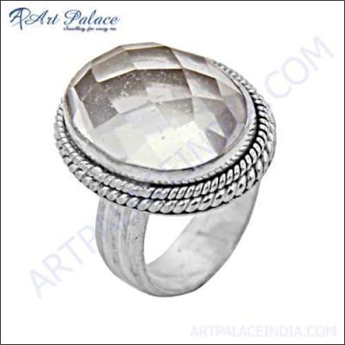 Celeb Style Crystal Gemstone German Silver Ring