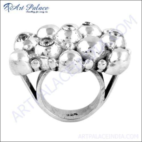 Celeb Style Cubic Zirconia Gemstone 925 Silver Ring