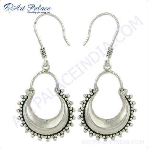 Celeb Style Plain Silver Earrings