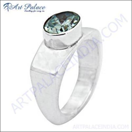 Charming Blue Topaz Gemstone 925 Silver Ring Blue Topaz Rings Adjustable Rings