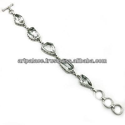 Charming Crystal 925 Sterling Silver Gemstone Bracelets Crystal Gemstone Bracelet Gemstone Silver Bracelet