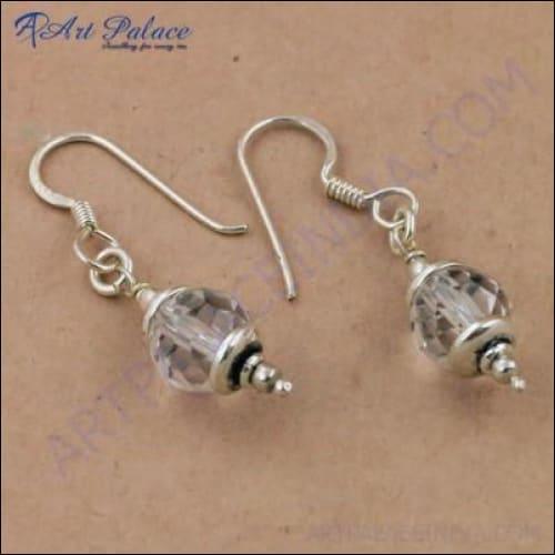 Charming Crystal Gemstone Silver Earrings