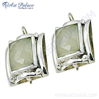 Charming Crystal Gemstone Silver Earrings Crystal Gemstone Earring 925 Silver Earring