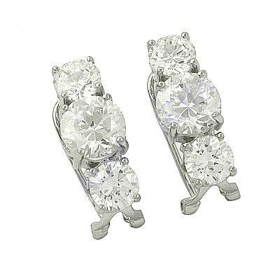 Charming Cubic Zirconia Gemstone Silver Earrings Fashion Cz Earring Pretty Cz Earring