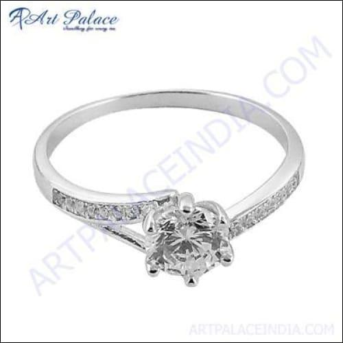 Charming Cubic Zirconia Gemstone Silver Ring