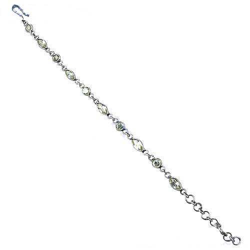 Charming Cubic Zirconia Silver Bracelet, 925 Sterling Silver Jewelry Adjustable Cz Bracelet Trendy Cz Bracelet