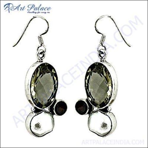 Charming Multi Stone Silver Jewelry Earrings Fashion Gemstone Earrings Trendy Earrings