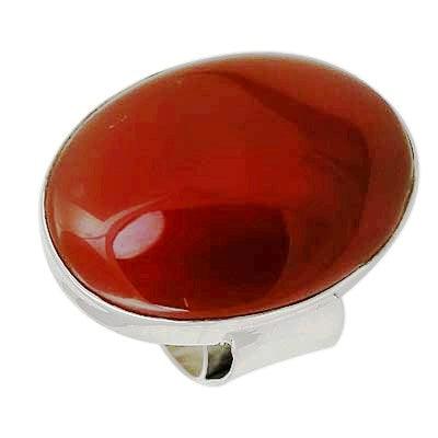 Charming Red Onyx Gemstone 925 Silver Ring Oval Gemstone Rings Handmade Rings