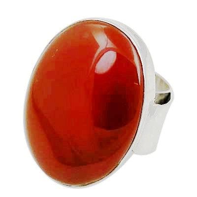 Charming Red Onyx Gemstone 925 Silver Ring Oval Gemstone Rings Handmade Rings