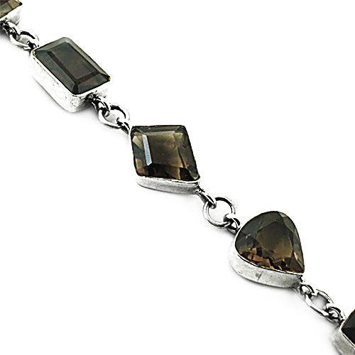 Charming Smokey Quartz Gemstone Silver Bracelet Artisan Design Bracelet Fantastic Bracelet