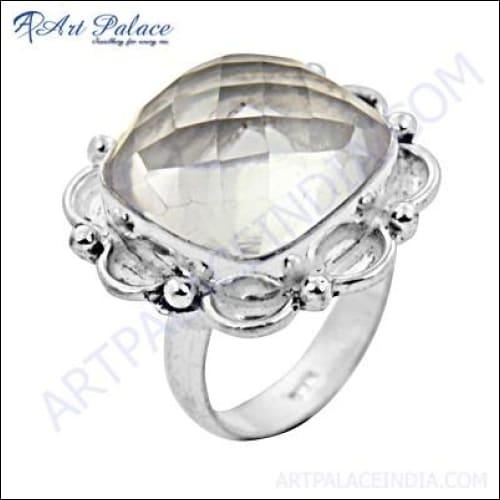 Classic Crystal Gemstone German Silver Rings Rare Gemstone Rings Crystal Gemstone Rings