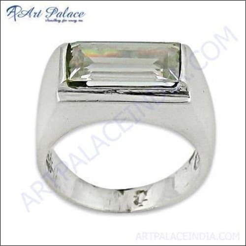 Classic Cubic Zirconia Gemstone 925 Silver Ring