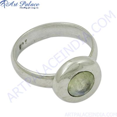 Classic Rainbow Moonstone Stone 925 Silver Ring